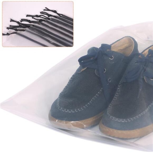 Set of 12 Transparent Shoe Bags for Travel Large Clear Shoes Storage Organizers - Picture 3 of 16
